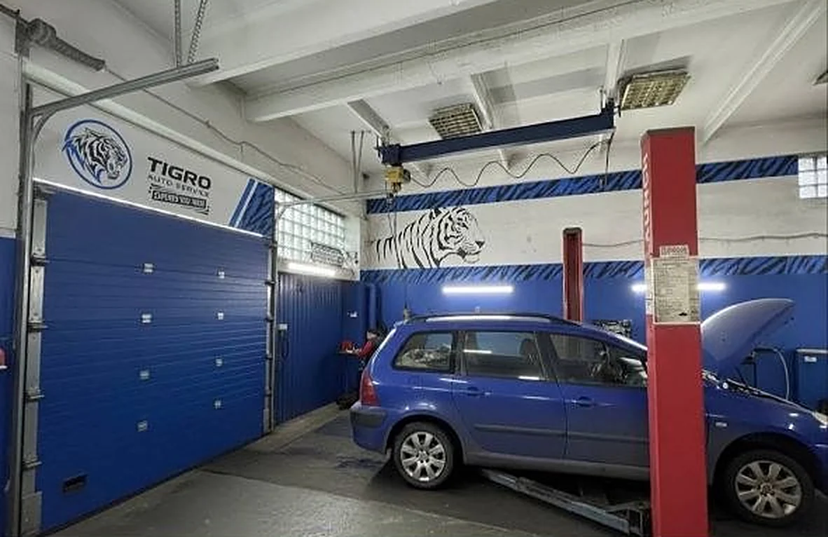 Peugeot на підйомнику в боксі Tigro
