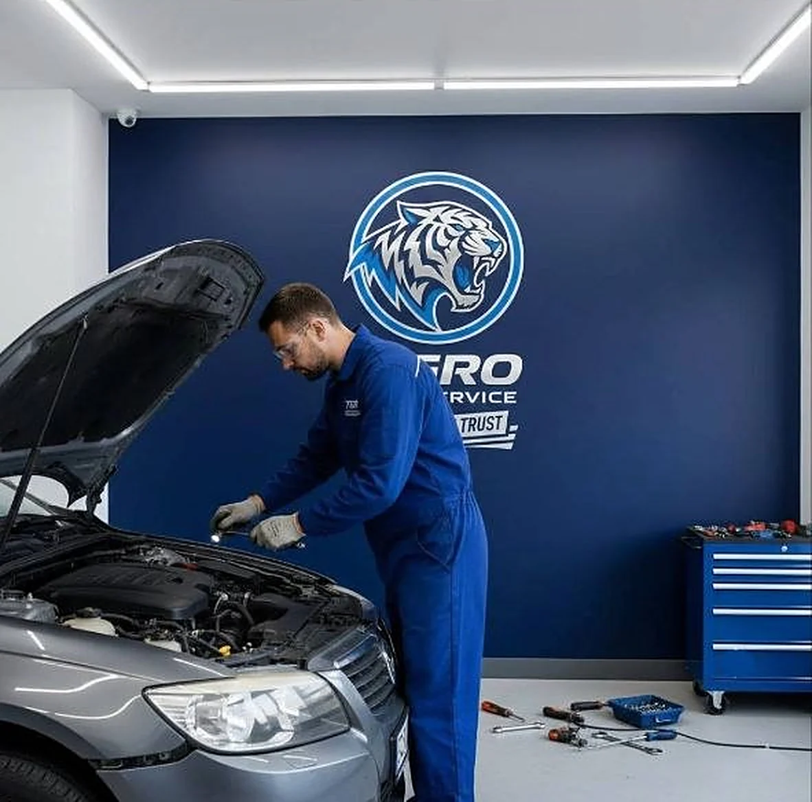 Майстер Tigro оглядає двигун
